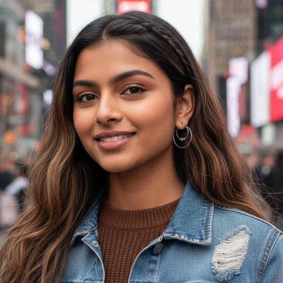 Minimalist Elegant Silver Beaded Stainless Steel Hoop Earrings β 1.4" Diameter - Picture 3 of 13